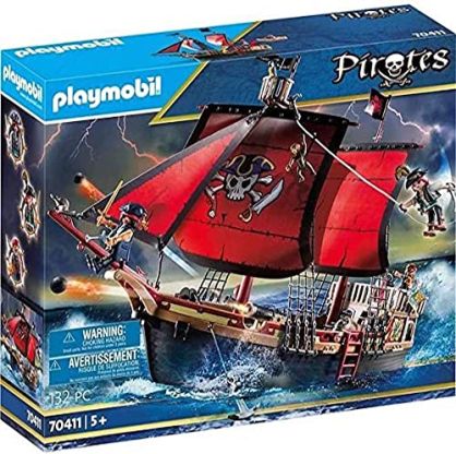 PLAYMOBIL Pirates 70411 Barco Pirata Calavera, A Partir de 5 años