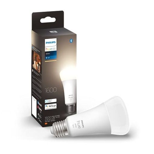 Philips Hue - Bombilla LED Inteligente, A60 E27, Luz Blanca Cálida Regulable, 9.5W (Eq. 75W) 1100 lúmens, Compatible con Alexa y Google Home
